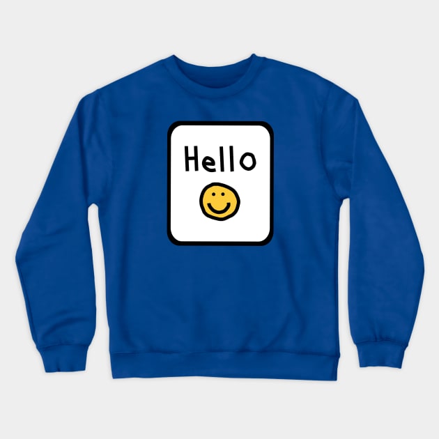 Framed Hello with Smiley Face Crewneck Sweatshirt by ellenhenryart